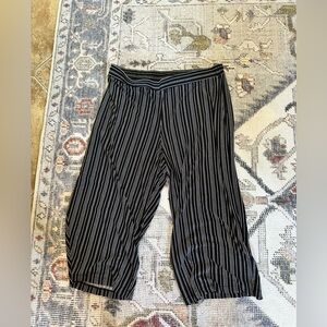 Black and white striped pants